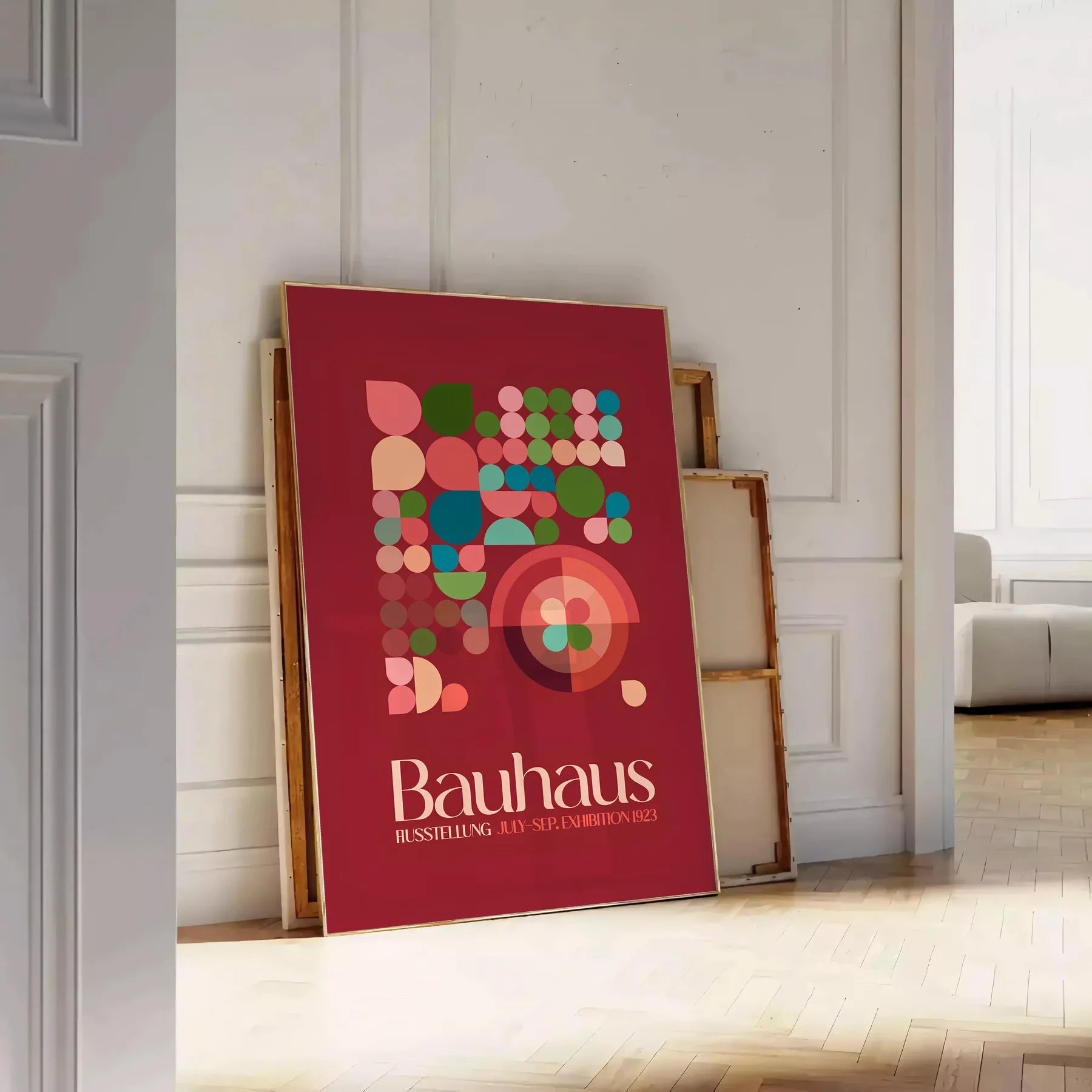 space Bauhaus Exhibition Poster groovy brown blue designs wall art gift print modern style creativity decor sizes A4 cm A0