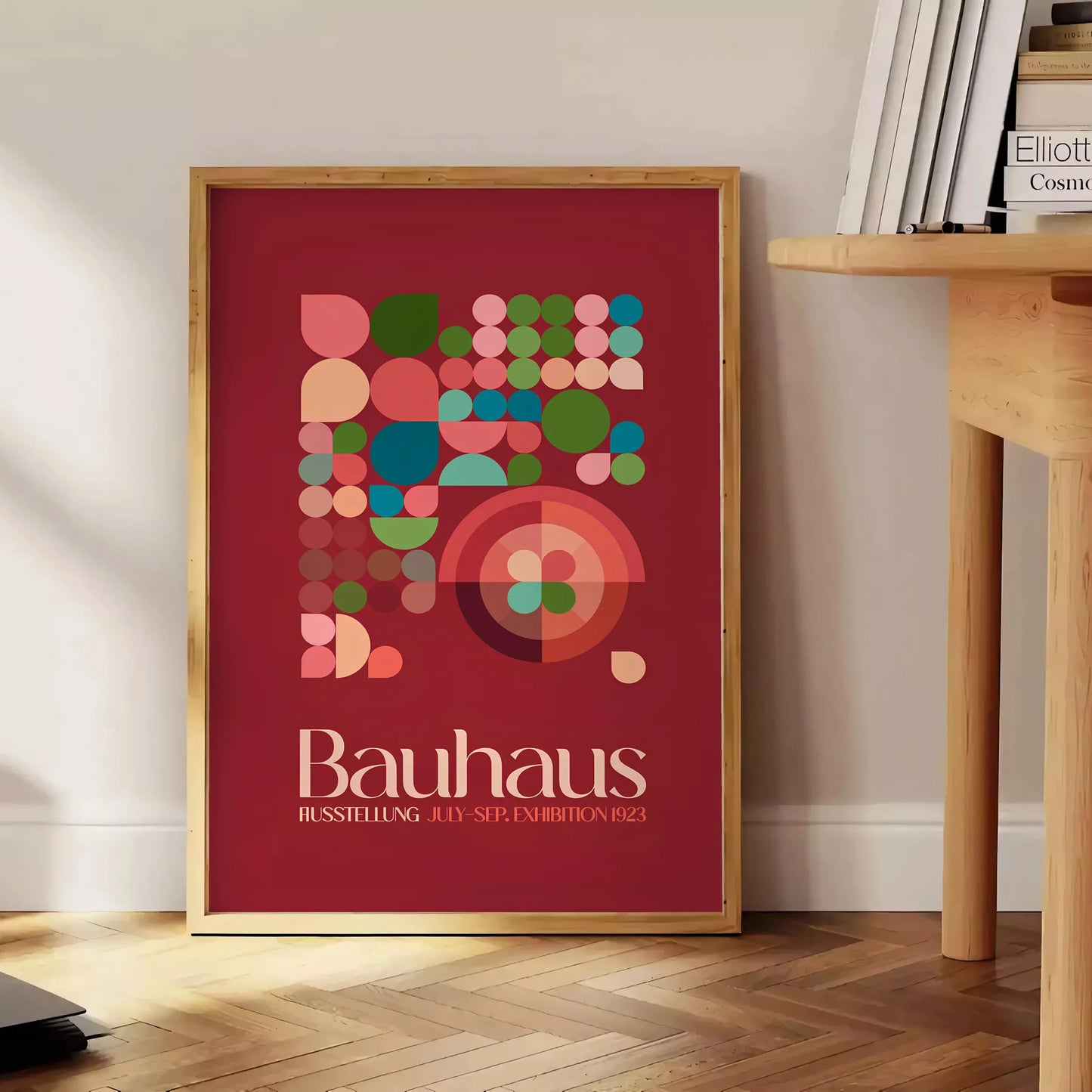 space Bauhaus Exhibition Poster groovy brown blue designs wall art gift print modern style creativity decor sizes A4 cm A0