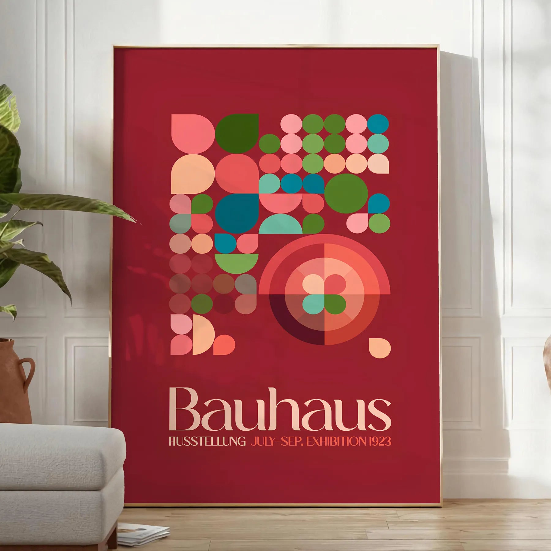 space Bauhaus Exhibition Poster groovy brown blue designs wall art gift print modern style creativity decor sizes A4 cm A0