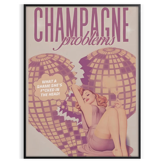 trendy art Champagne Problems stunning poster earth browns greens wall unique gift space captivating print unframed version artwork