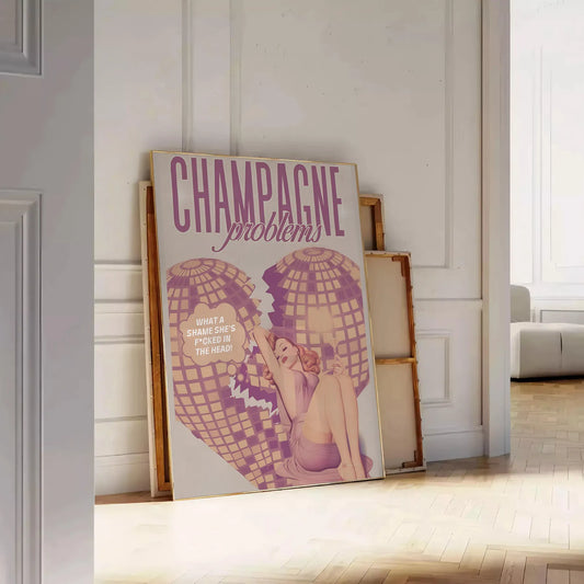 trendy art Champagne Problems stunning poster earth browns greens wall unique gift space captivating print unframed version artwork