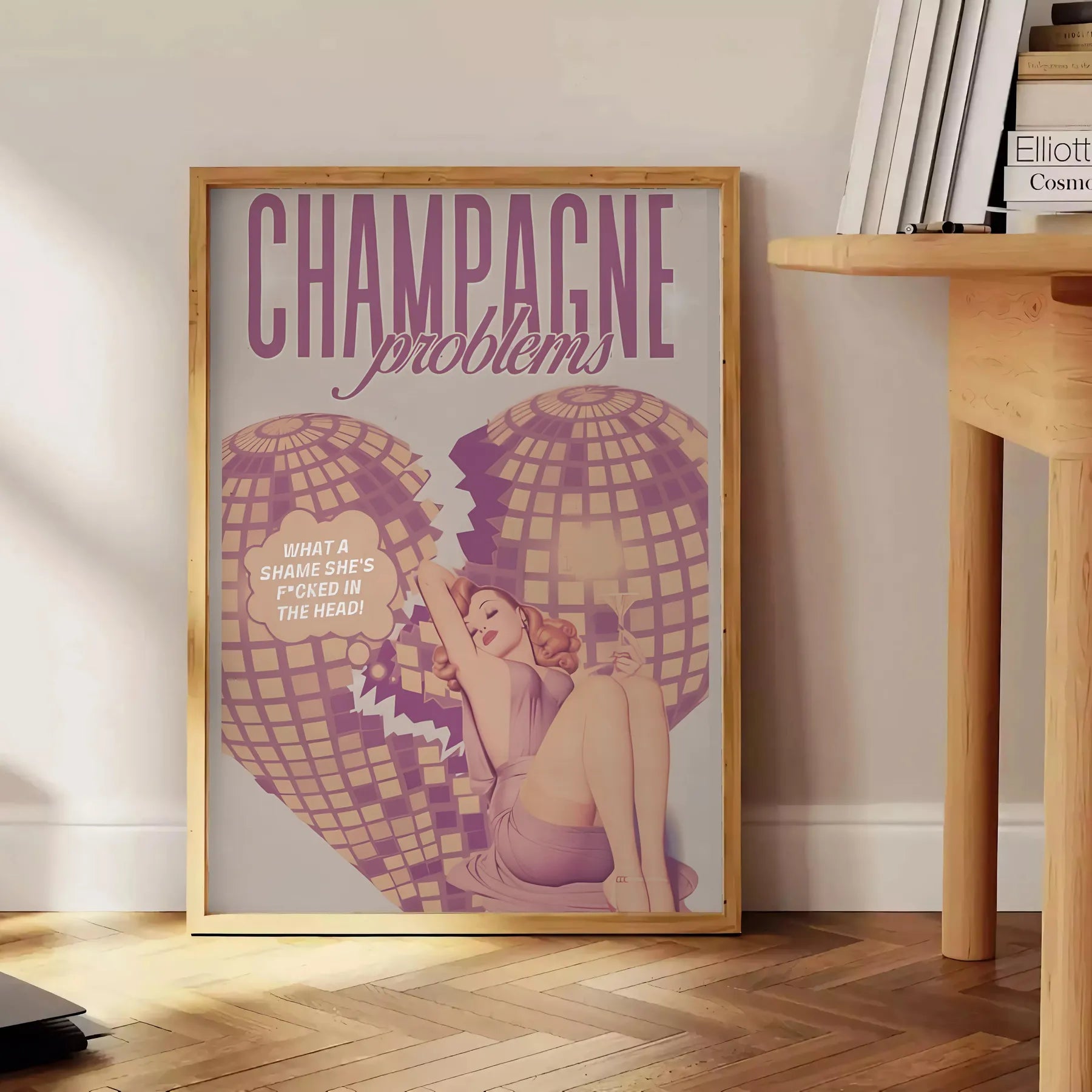 trendy art Champagne Problems stunning poster earth browns greens wall unique gift space captivating print unframed version artwork