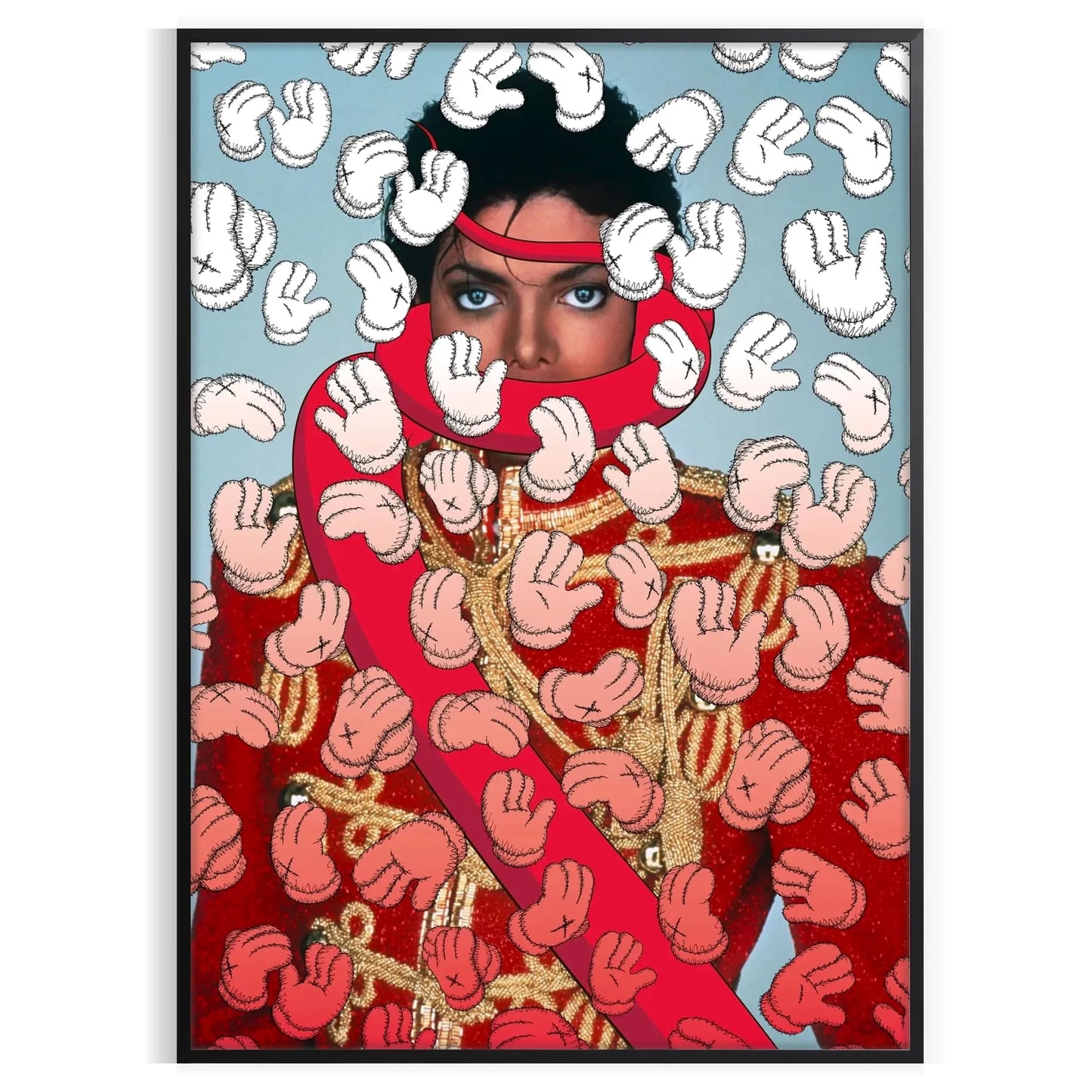 space captivating Human Hyperbeast Art poster bold blue black hues striking wall unique gift statement piece home office decor sizes available A4 cm A0