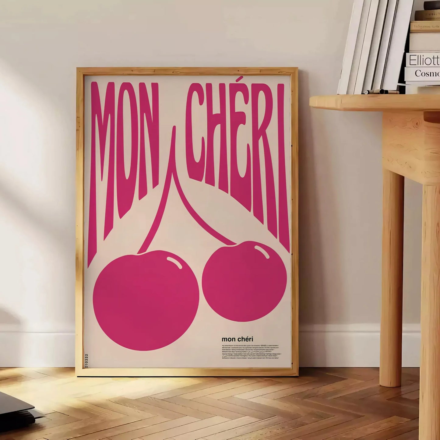 kitchen Mon Chéri Cherries poster purple black hues vibrant wall art print unique gift perfect charm space unframed edition style