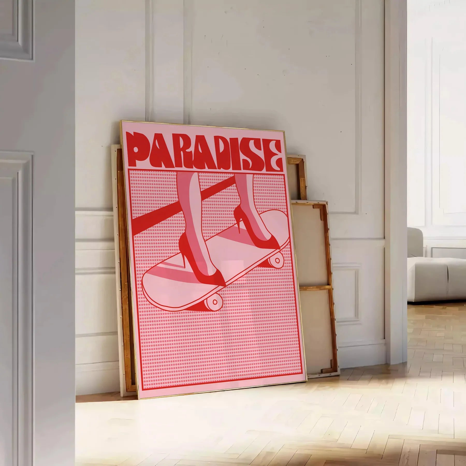 space tropical bliss paradise poster trendy hues brown orange wall art unique gift captivating artwork room convenience