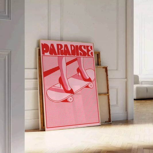 space tropical bliss paradise poster trendy hues brown orange wall art unique gift captivating artwork room convenience