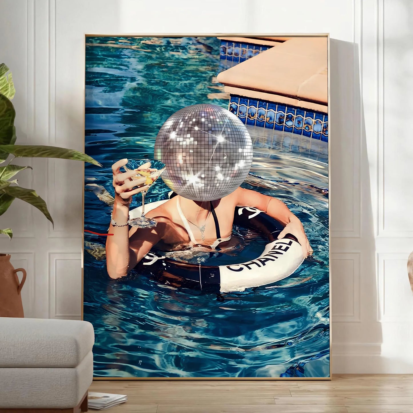 trendy world art Swimming Pool Star poster earthy brown vibrant green hues decor captivating wall ideal gift available A4 cm A0 space today