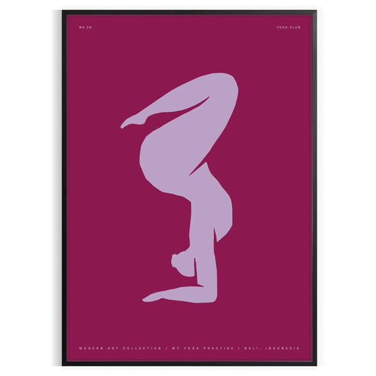 space inspiring yoga motivational art poster blue purple hues wall studio home thoughtful gift wellness enthusiasts framed option unframed version stunning print