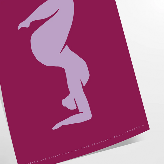 space inspiring yoga motivational art poster blue purple hues wall studio home thoughtful gift wellness enthusiasts framed option unframed version stunning print