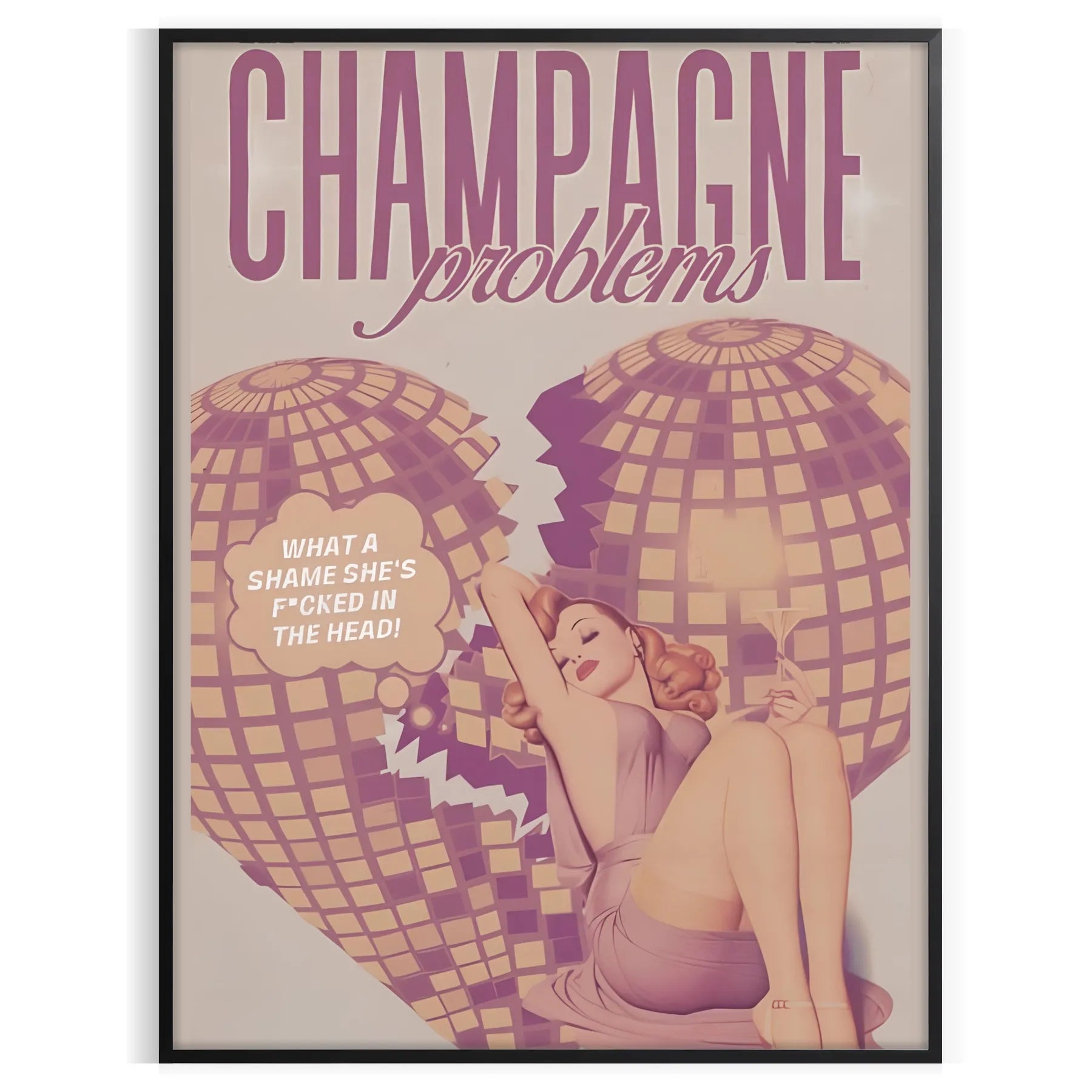 trendy art Champagne Problems stunning poster earth browns greens wall unique gift space captivating print unframed version artwork